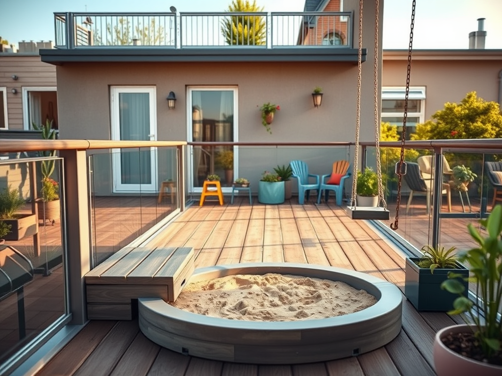 A family-friendly deck with safer edges and simple play features