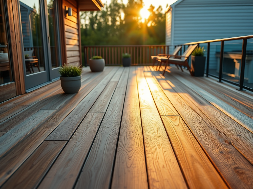 Deck boards stacked for a quantity estimate