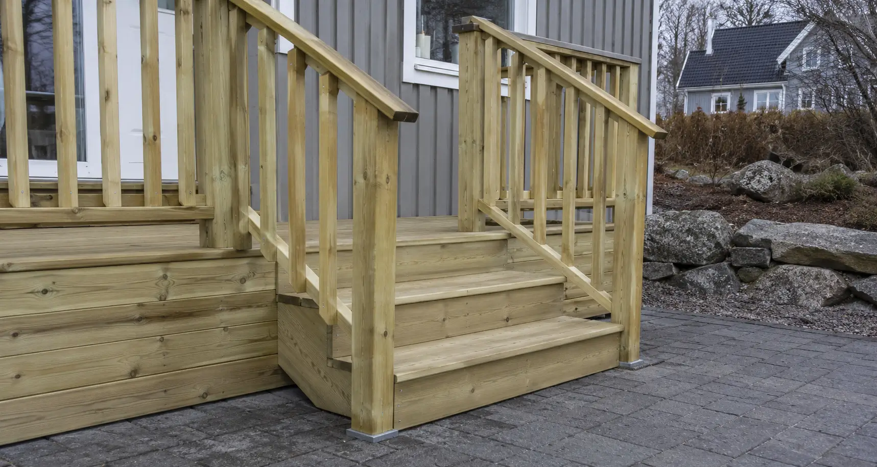 Deck stairs and railing details
